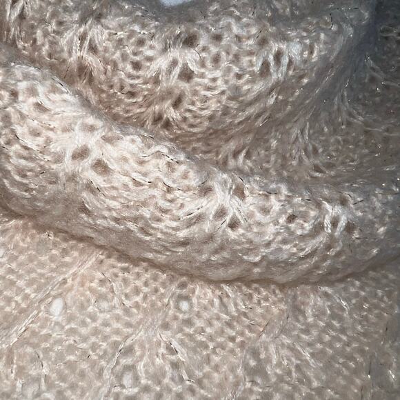 Y2K Apt 9 Womens Cowl Neck Open Knit Sweater Pullover Slouch Fit Pink Gold Large - Picture 7 of 10